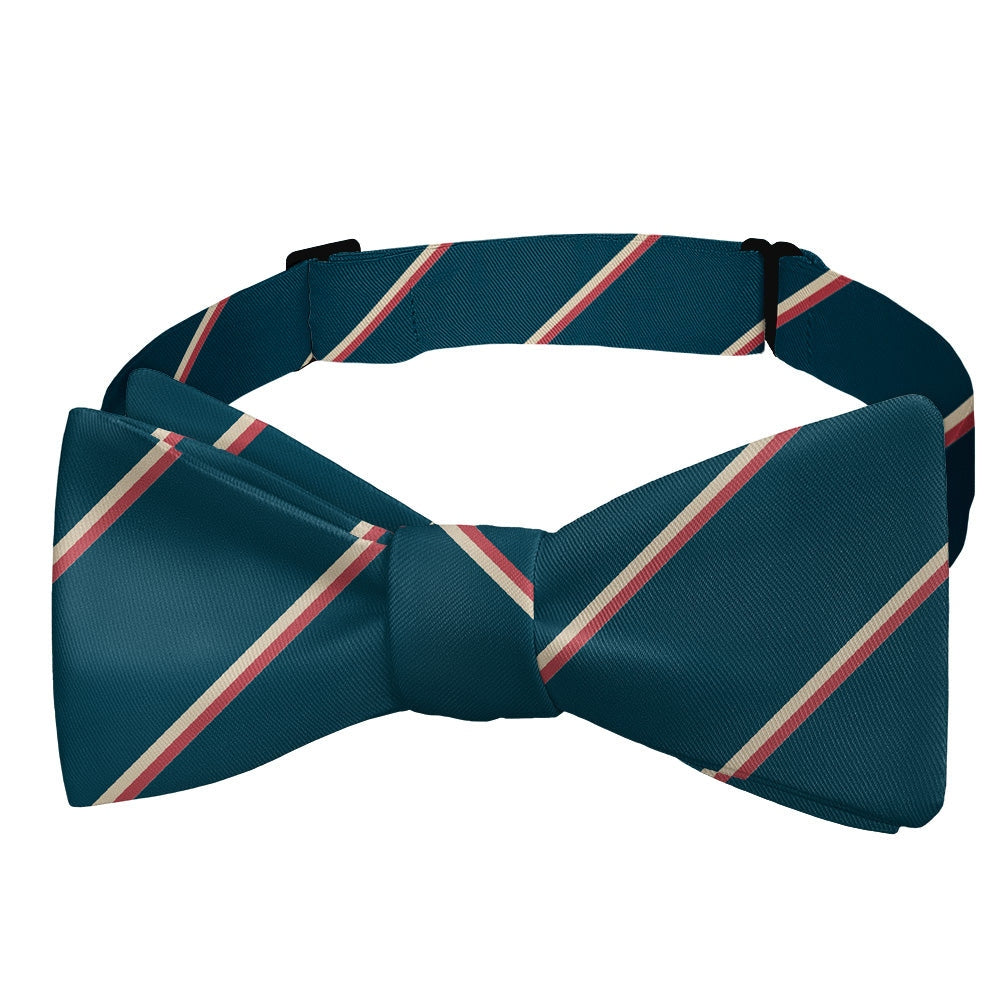 Teal Club Stripe Self Tie Bow Tie
