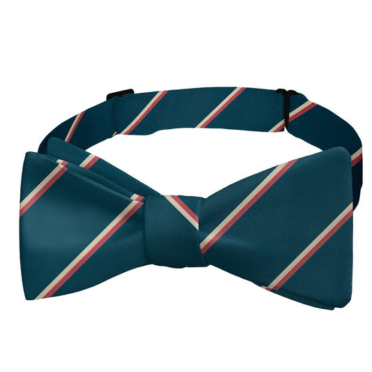 Teal Club Stripe Self Tie Bow Tie