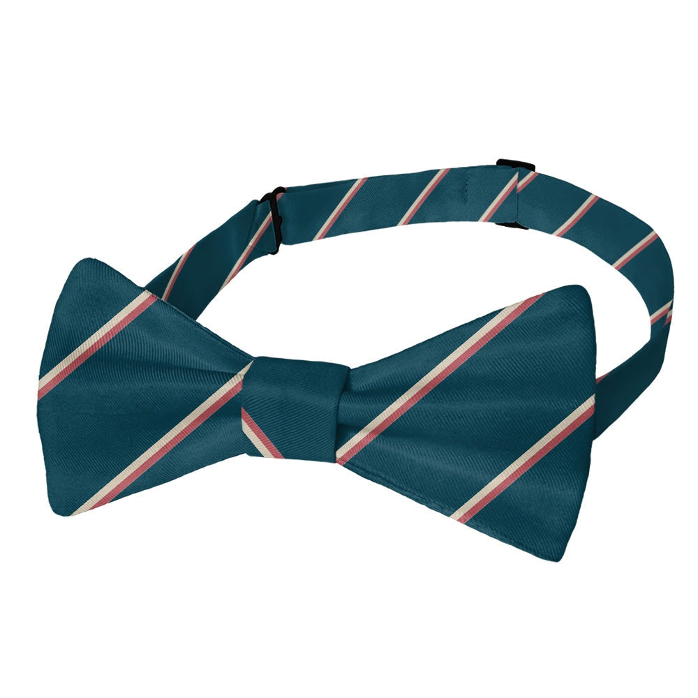 Teal Club Stripe Self Tie Bow Tie