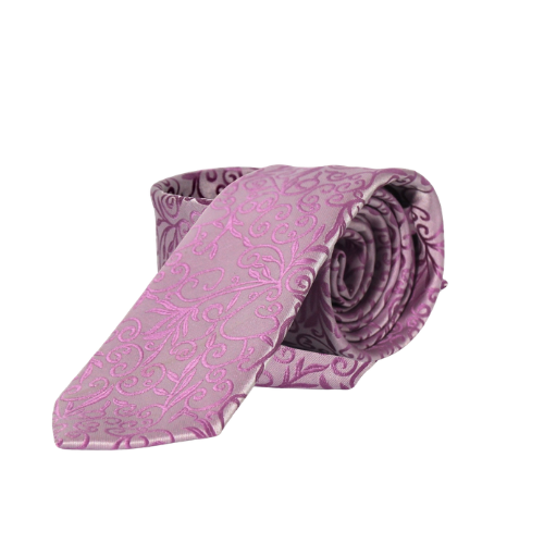 Pink Floral Paisley Jacquard Tie