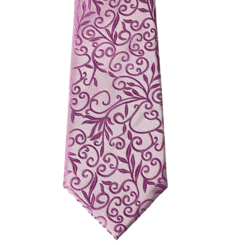 Pink Floral Paisley Jacquard Tie