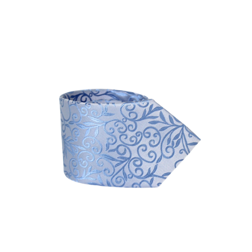 Blue Floral Paisley Jacquard Tie