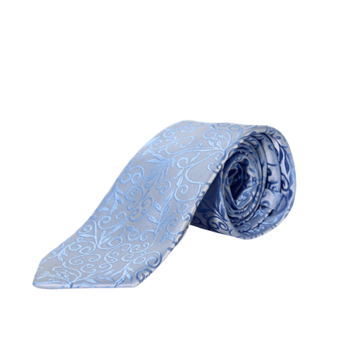 Blue Floral Paisley Jacquard Tie