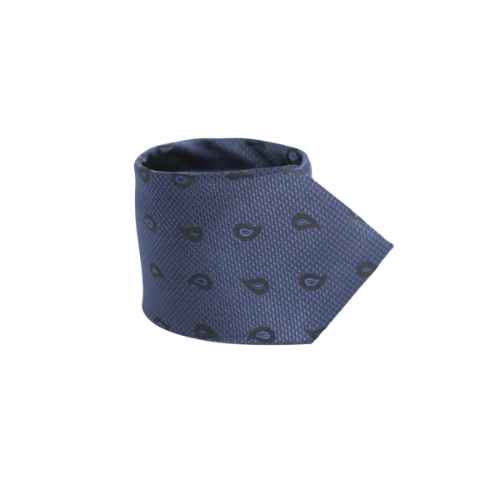Steel Blue Paisley Dot Tie