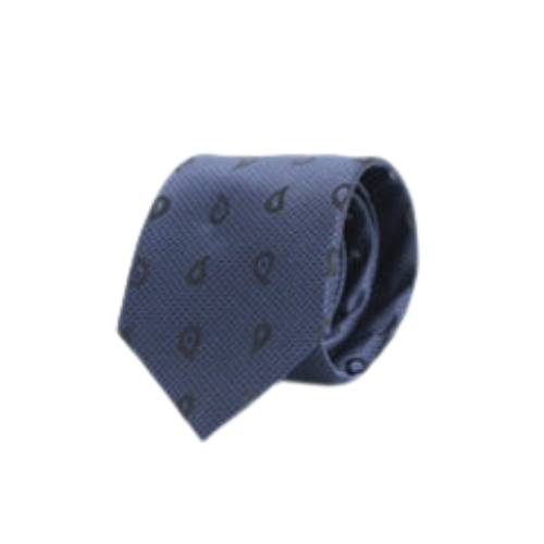 Steel Blue Paisley Dot Tie