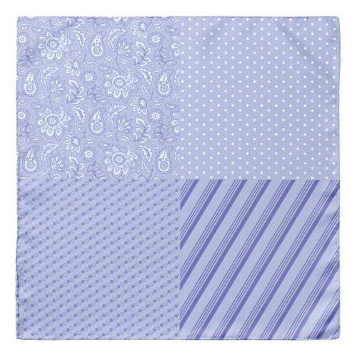 Periwinkle Blue Four Pattern Pocket Square