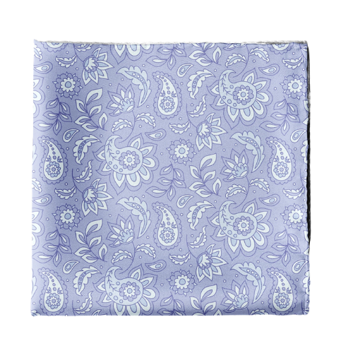 Periwinkle Blue Four Pattern Pocket Square