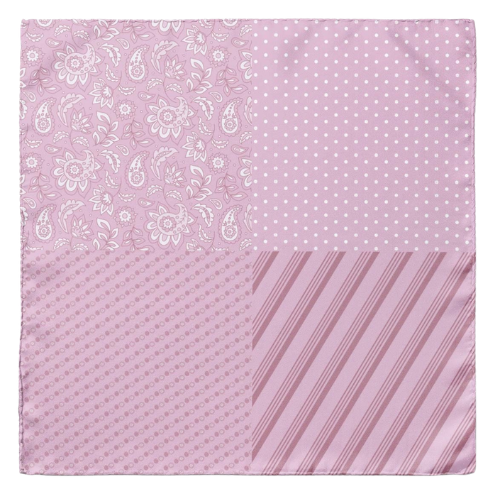 Pink Four Pattern Pocket Square