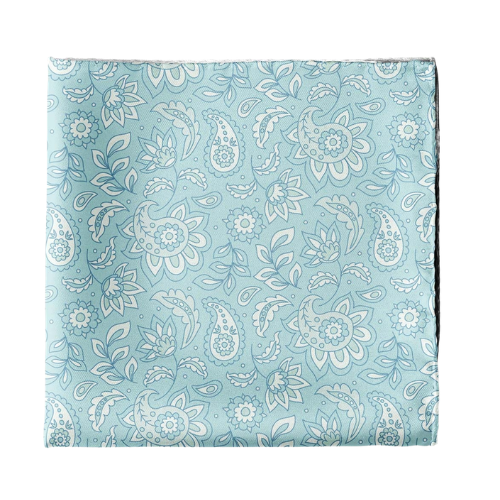 Aqua Blue Four Pattern Pocket Square